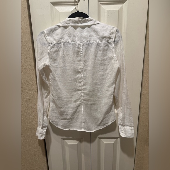 Frank & Eileen Barry Italian Linen Button Down Shirt White , size XS - Picture 2 of 12
